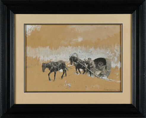 Соколов Пётр Петрович. Сани, запряжённые цугом